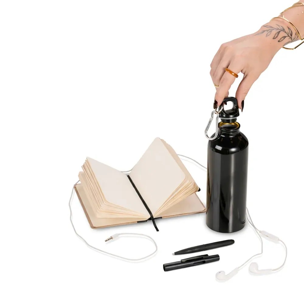 Kit Squeeze, Fone, Caderno E Caneta - Preto - 4 Pçs - Thumbnail 5