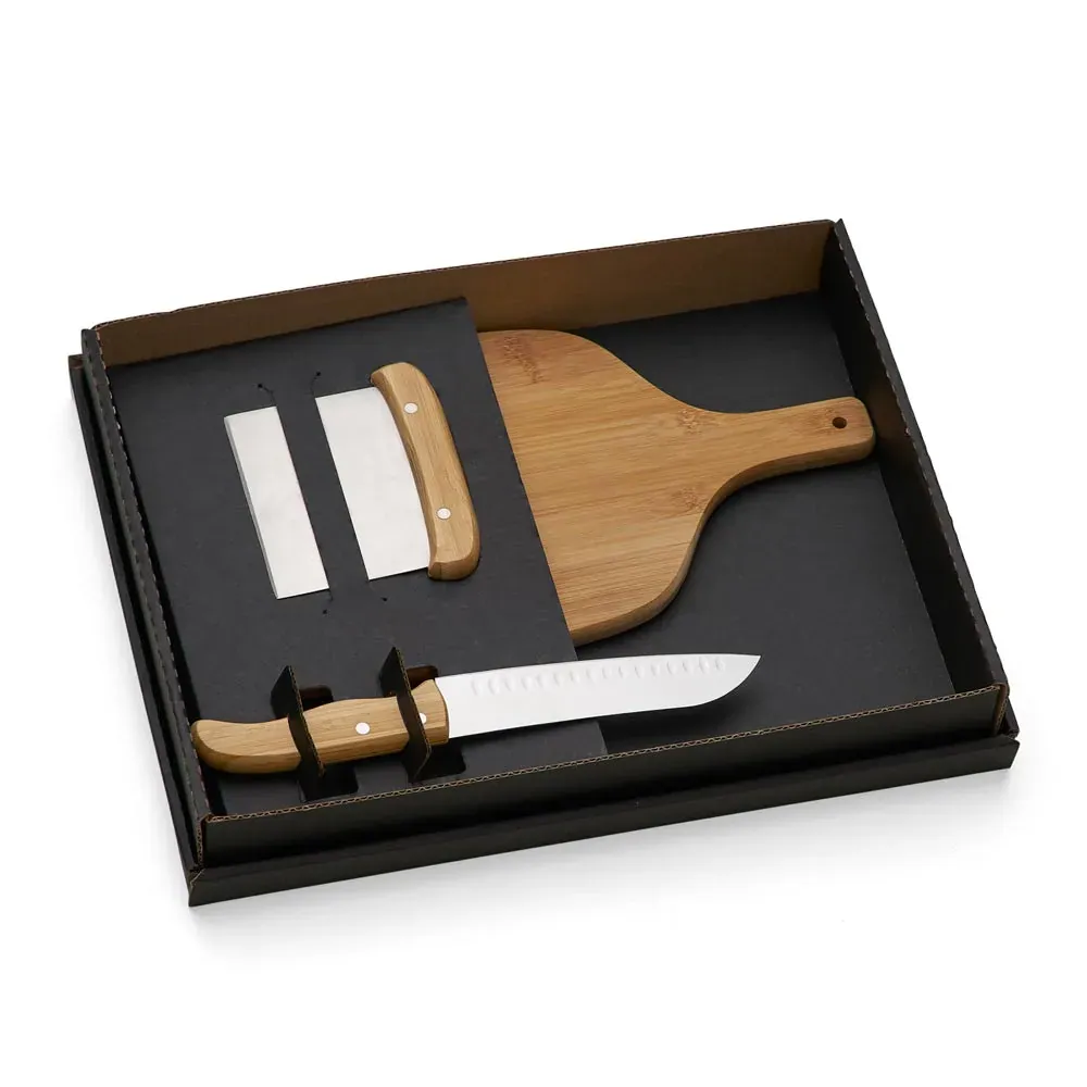 Kit Para Cozinha Em Bambu / Inox - 3 Pçs - Thumbnail 4
