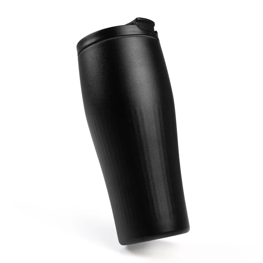Copo Dupla Camada Em Alumínio Reciclado - Preto - 500 Ml - Thumbnail 5