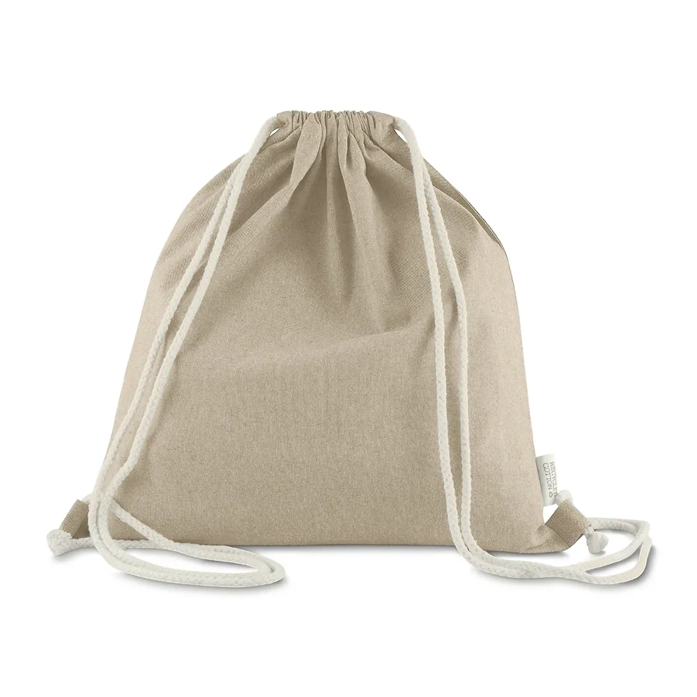 Sacola/Mochila em algodão mescla reciclado 140g/m² - Thumbnail 15