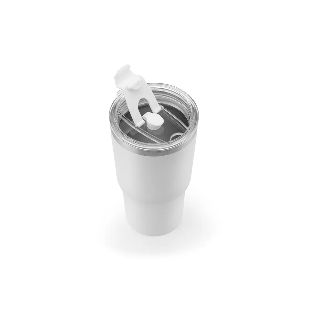 JOYNER M. Copo de viagem térmico e compacto, em aço inox 91% reciclado de parede dupla isolada a vácuo, com acabamento mate (600 mL) - Thumbnail 5
