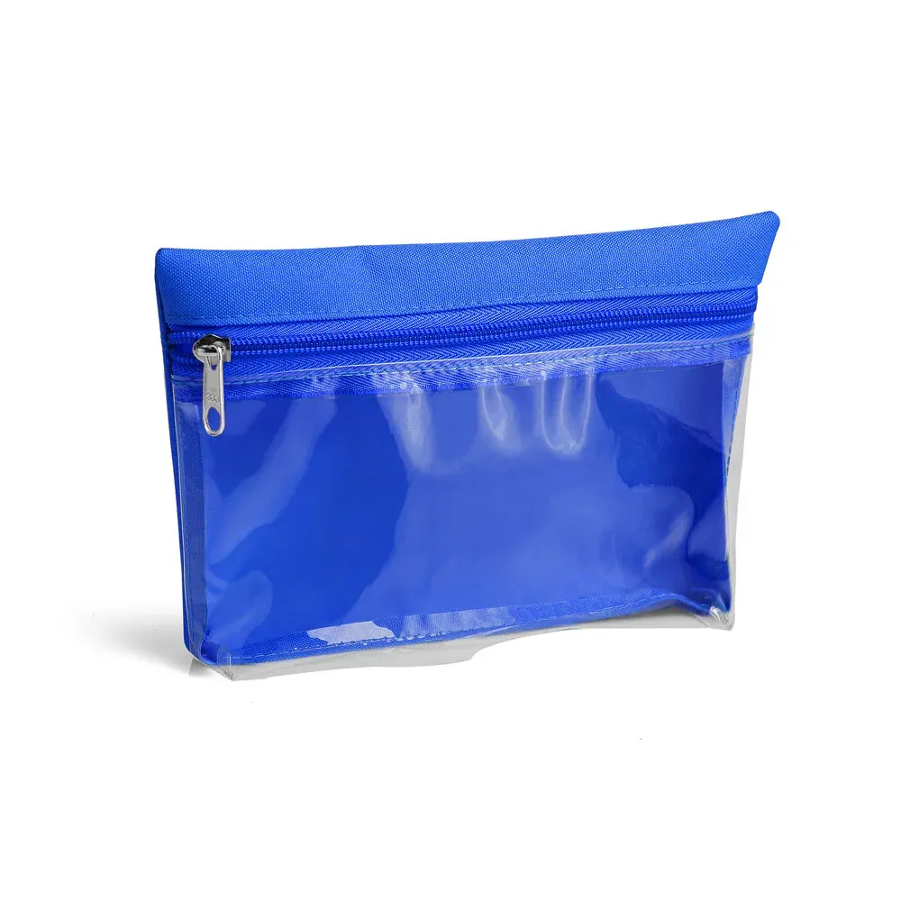 Necessaire Em Oxford / Pvc - Azul - 19X12,5Cm - Thumbnail 4