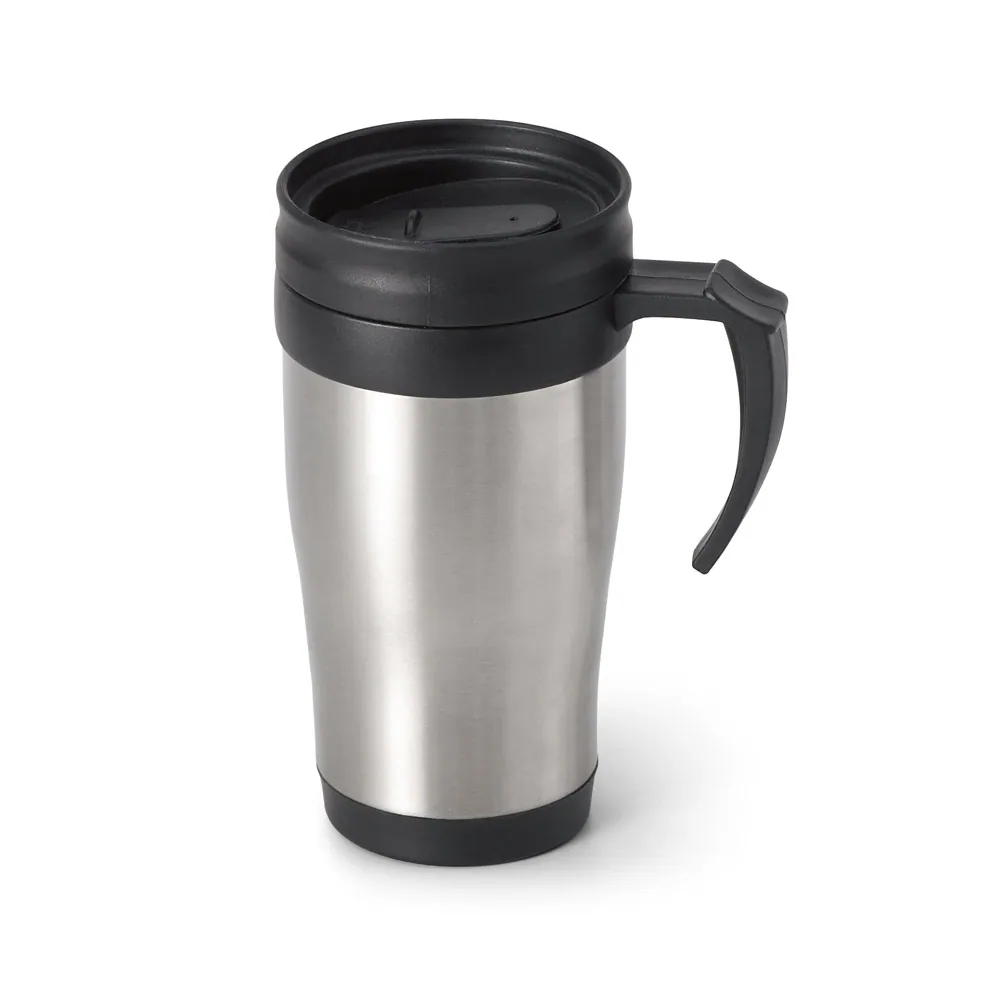 NOAH. Caneca de viagem térmica de aço inox e PP, de parede dupla isolada a ar (420 mL) - Thumbnail 2
