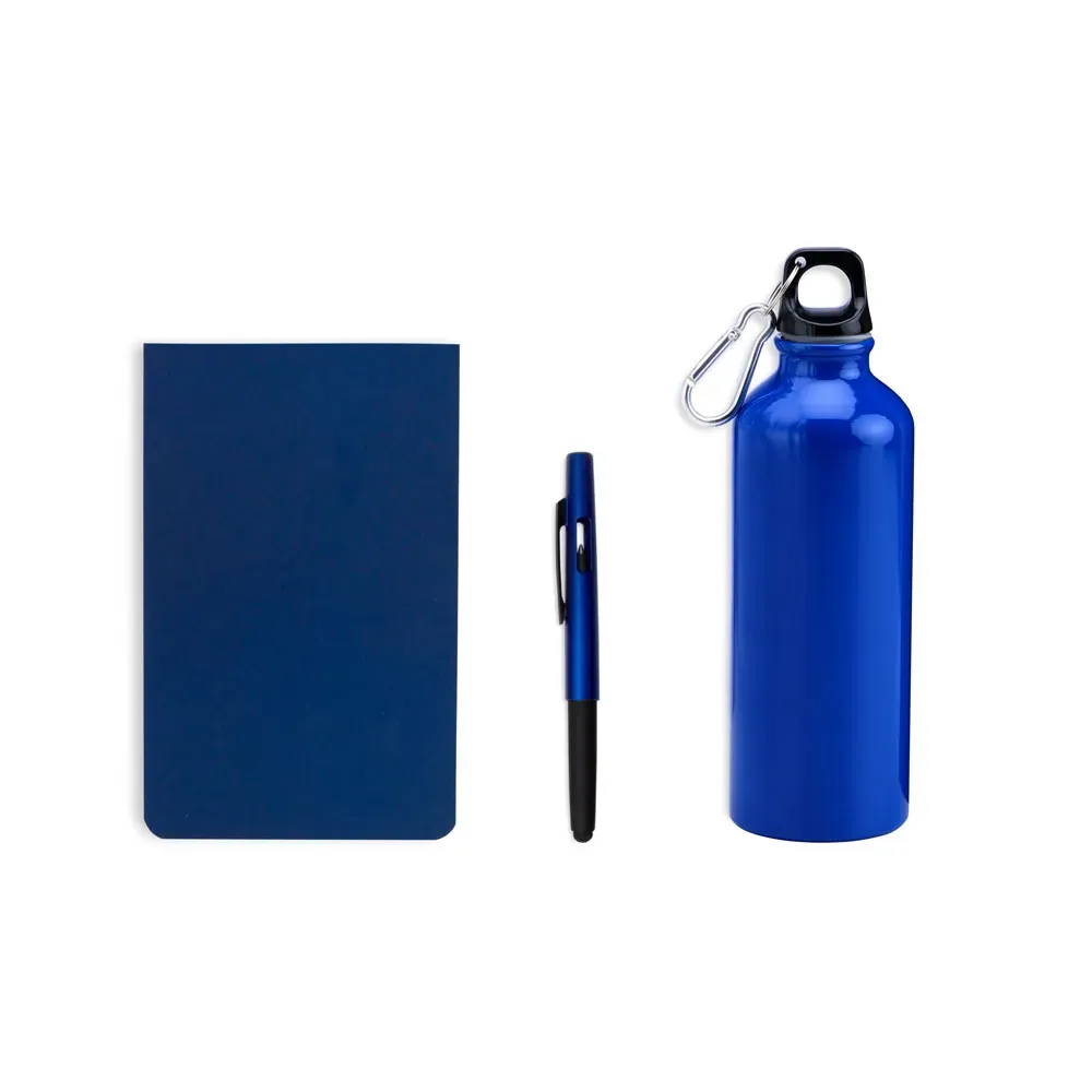 Kit Com Squeeze, Caneta E Bloco Para Anotações - Azul - 3 Pçs - Thumbnail 2