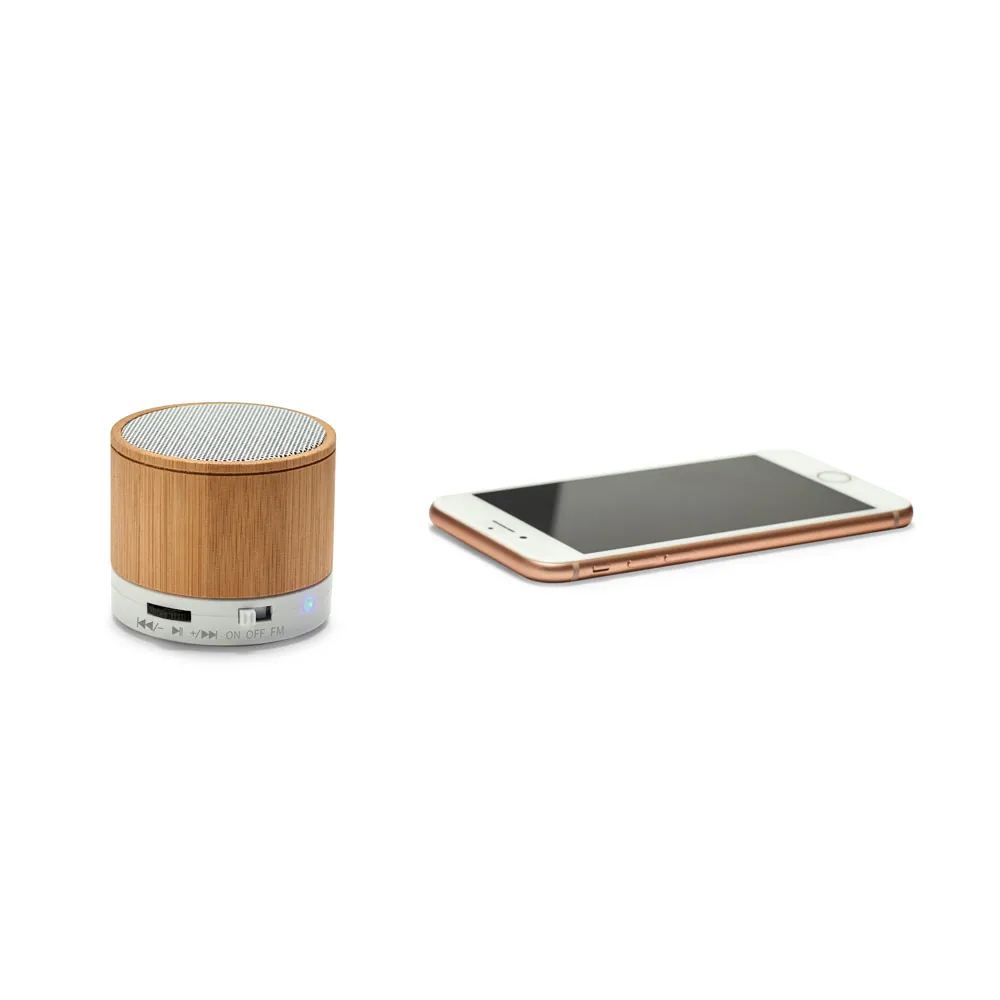 GLASHOW ECO. Caixa de som em bambu com microfone - Thumbnail 4