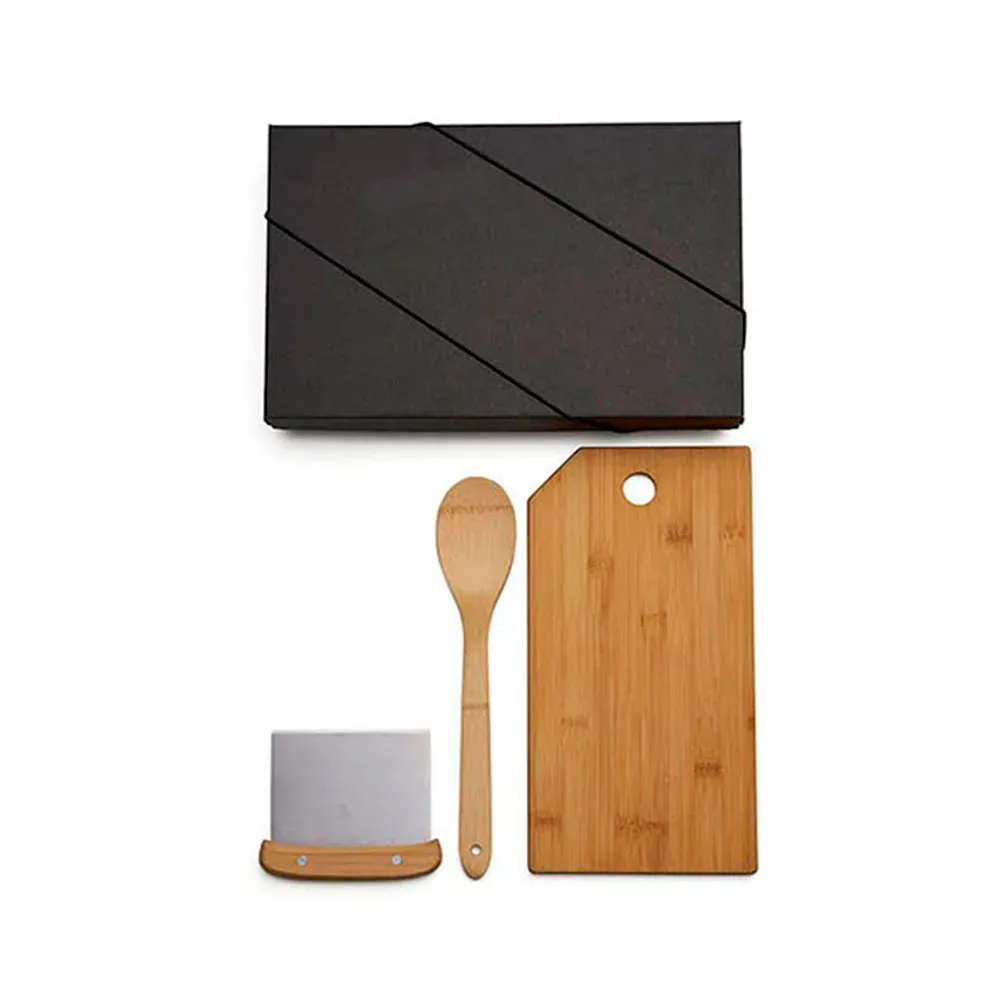 Kit Para Cozinha Em Bambu / Inox Com Espátula Multiuso - 3 Pçs - Thumbnail 6