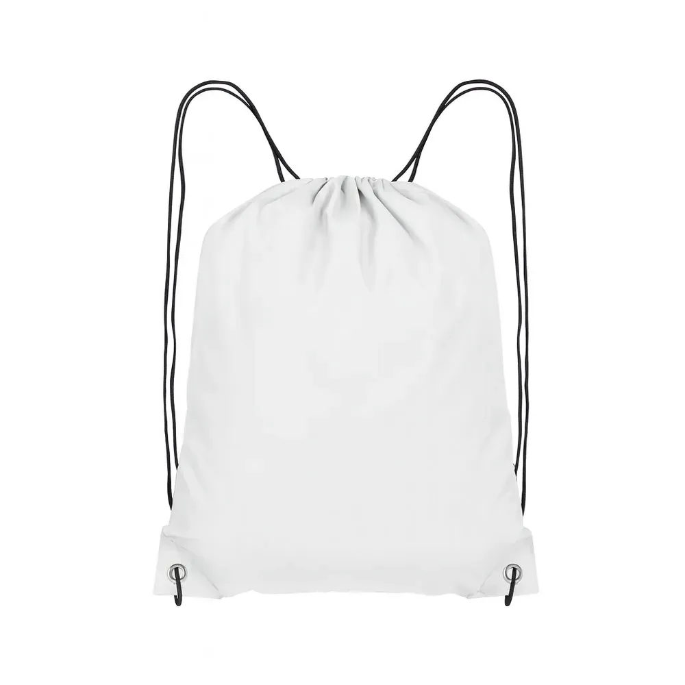 Mochila Sacola Em Nylon 190D - Branca - 42X32Cm - Thumbnail 3