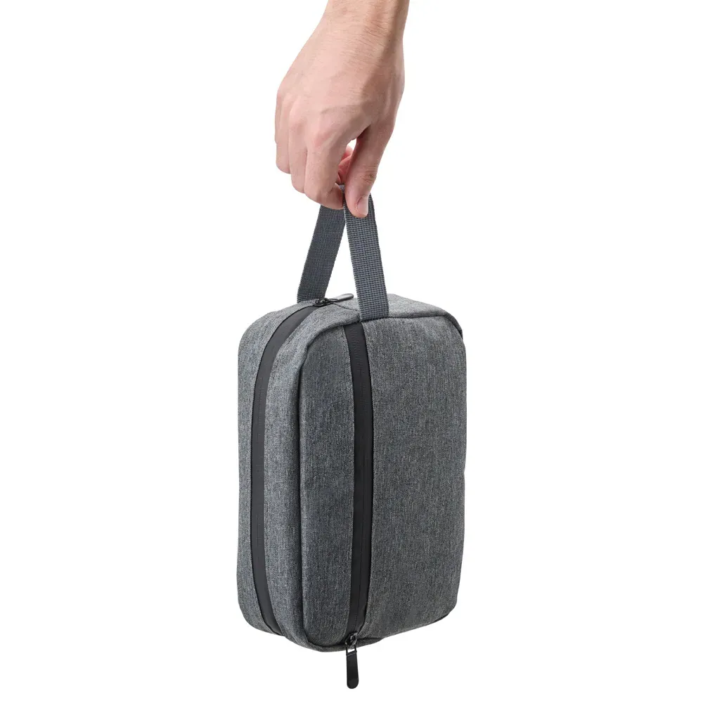Necessaire Em Poliester 300D - Melange Cinza - Thumbnail 6