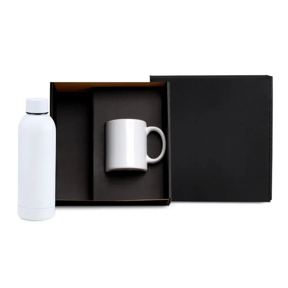 Kit Garrafa E Caneca - Branco - 2 Pçs