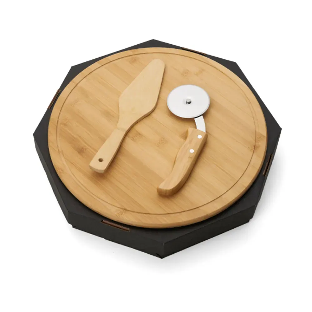 Conj. Para Pizza Em Bambu 35 Cm - 3 Pçs - Thumbnail 2