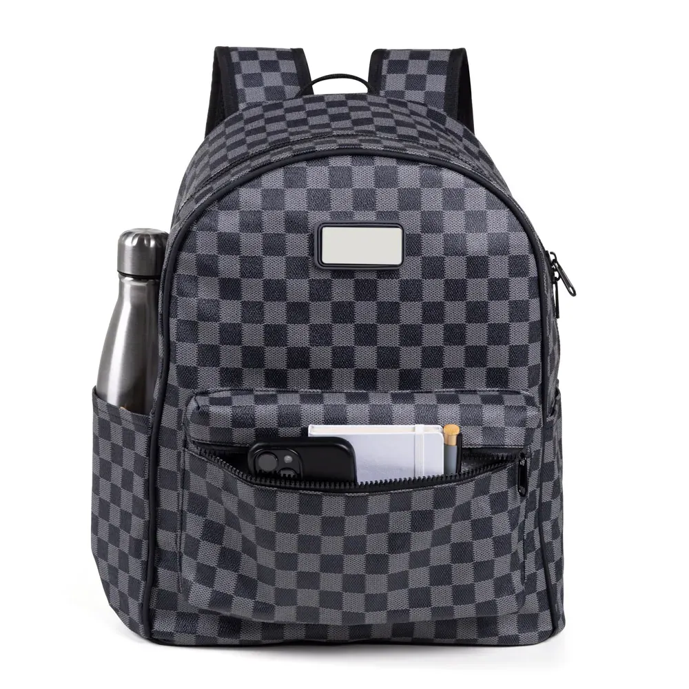 Mochila Em Pvc - Xadrez - Thumbnail 5
