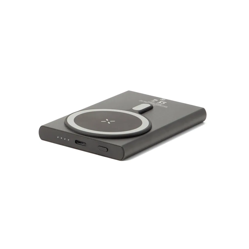 WRIGHT 5. Bateria portátil magnética com carregamento super-rápido em alumínio reciclado e ABS reciclado (5.000 mAh) - Thumbnail 5