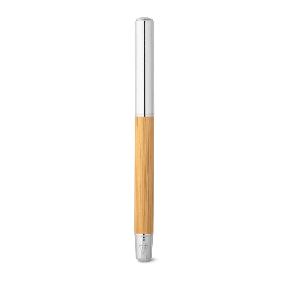 ELYSIA. Caneta roller em aço inox 90% reciclado e bambu com escrita em azul - Thumbnail 7