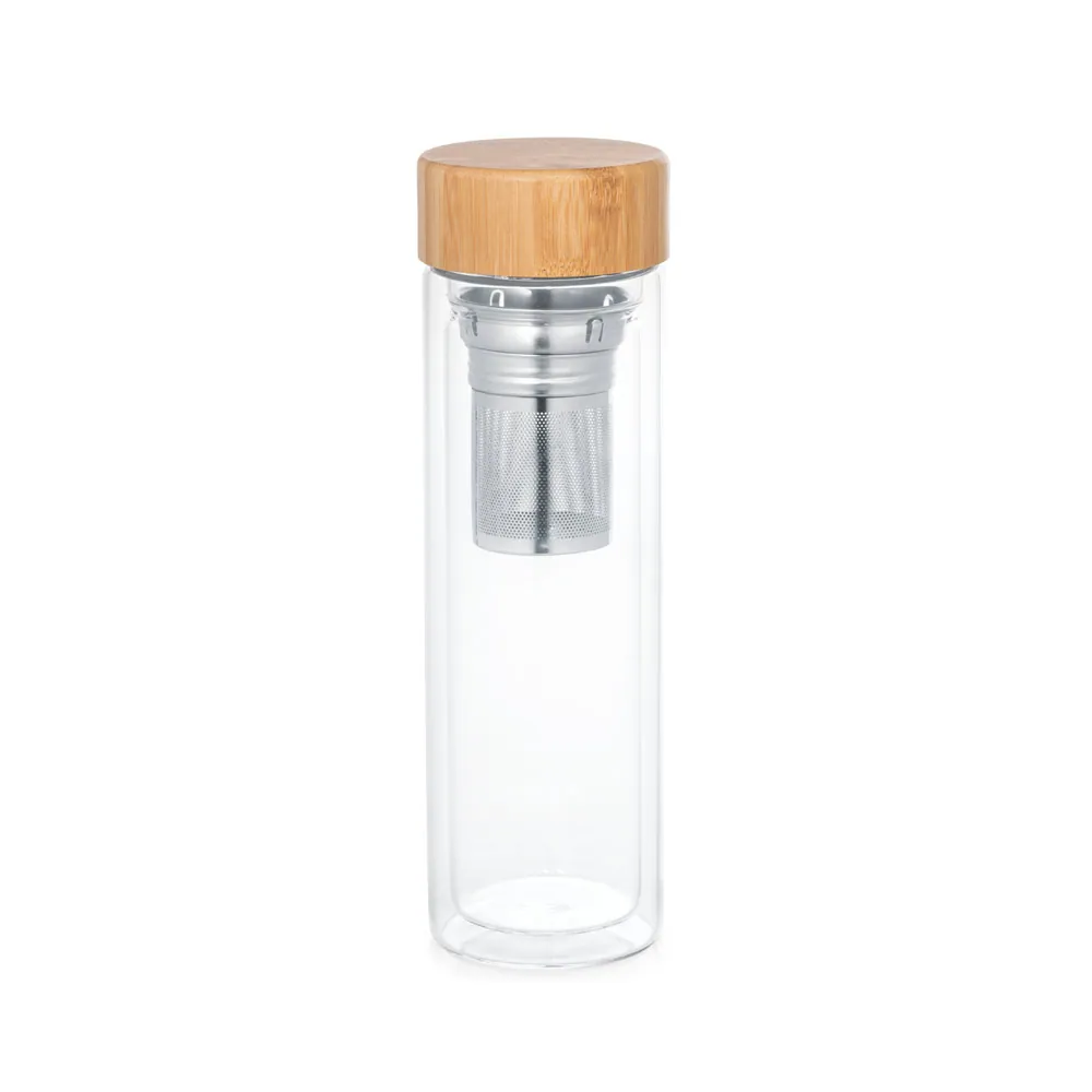 MAKAROVA. Garrafa térmica em vidro borossilicato de parede dupla isolada a ar, com 2 infusores (490 mL) - Thumbnail 6