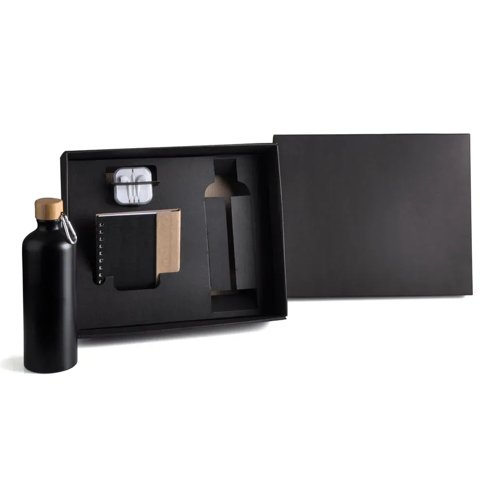 Kit Garrafa, Caderno E Fone - 4 Pçs