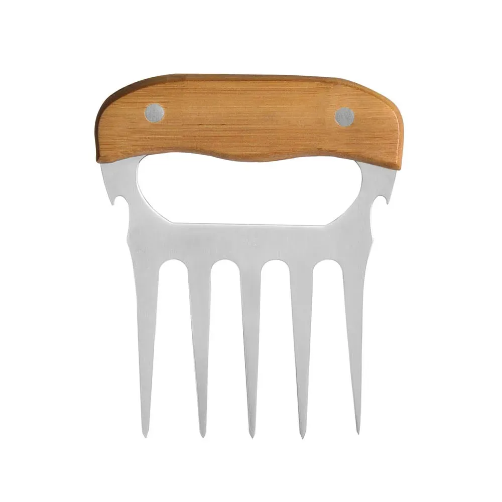 Garfo Com 5 Dentes Em Madeira - Inox - 11,5X14,5Cm - Thumbnail 2