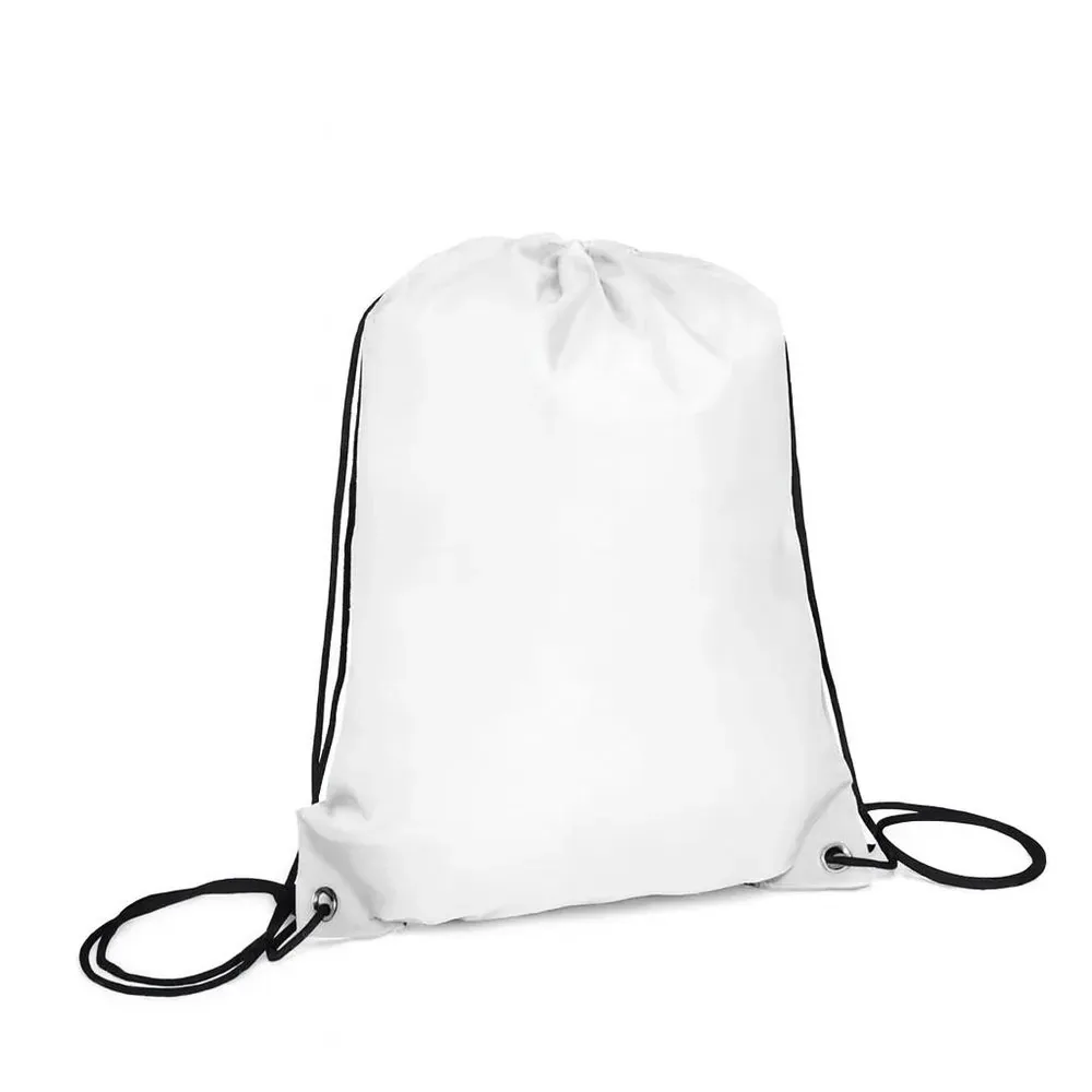 Mochila Sacola Em Nylon 190D - Branca - 42X32Cm - Thumbnail 2