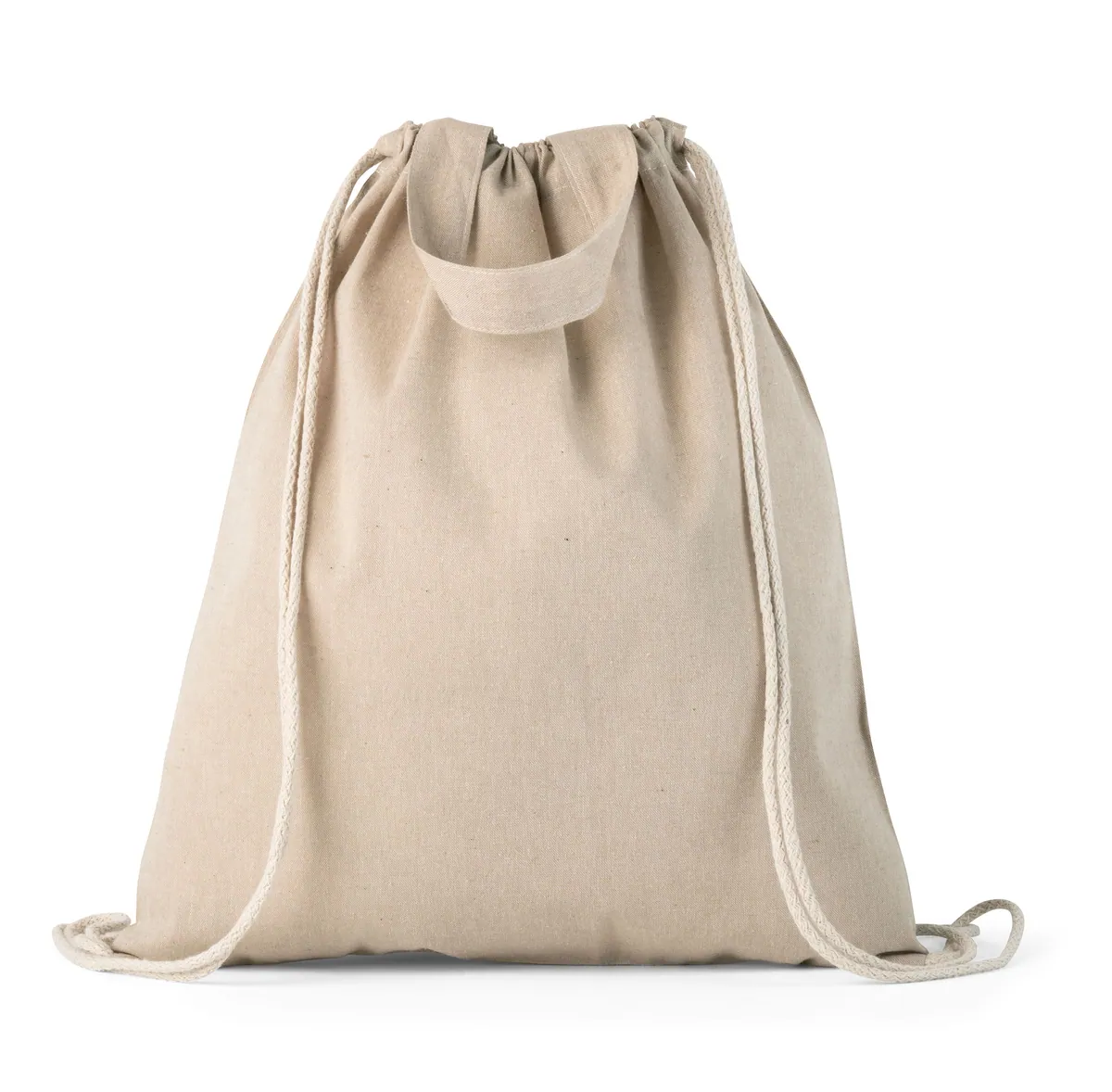 RISSANI. Sacola tipo mochila em 70% algodão reciclado e 30% poliéster reciclado (140g/m²) sem tingimento - Thumbnail 9