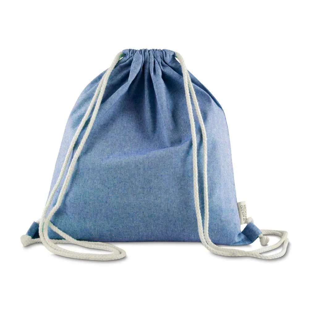 Sacola/Mochila em algodão mescla reciclado 140g/m² - Thumbnail 2