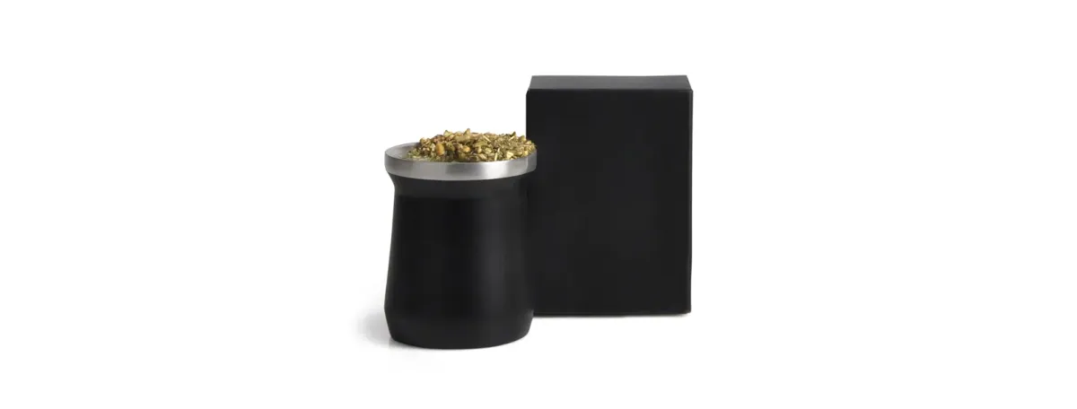 Cuia Térmica Em Aço Inox - Preto - 300Ml