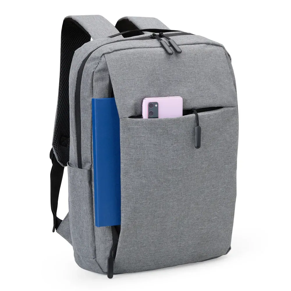 Mochila Em Poliéster 300D - Melange Cinza - 14L - Thumbnail 6