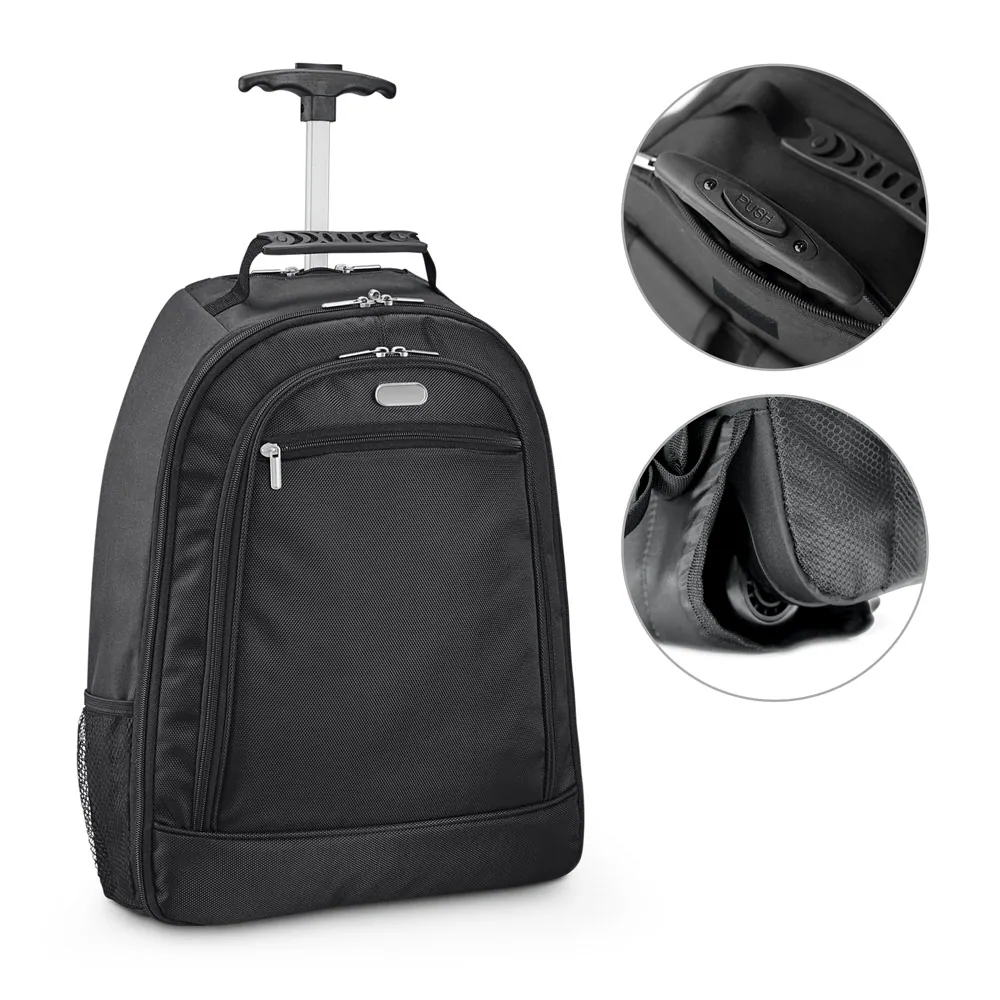 NOTE. Mochila trolley para notebook (15.6'') em 1680D e 300D com 2 rodas (24 L)
