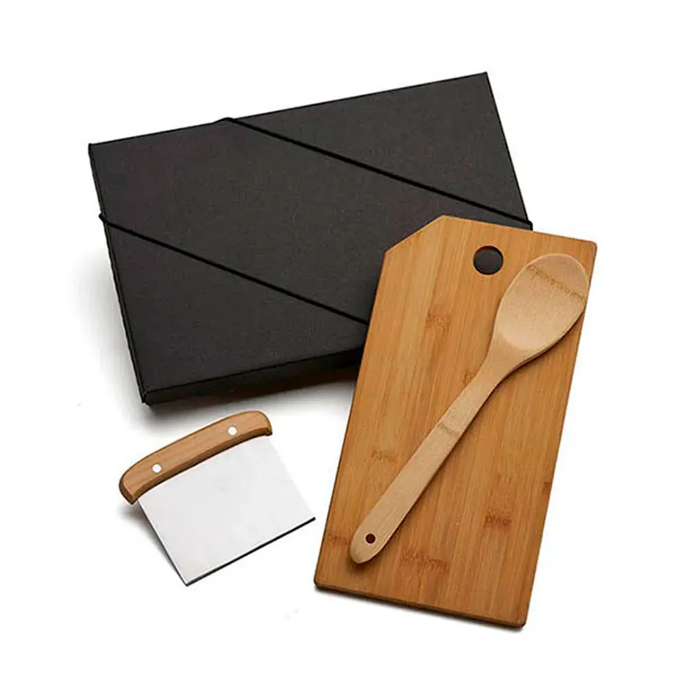 Kit Para Cozinha Em Bambu / Inox Com Espátula Multiuso - 3 Pçs - Thumbnail 5