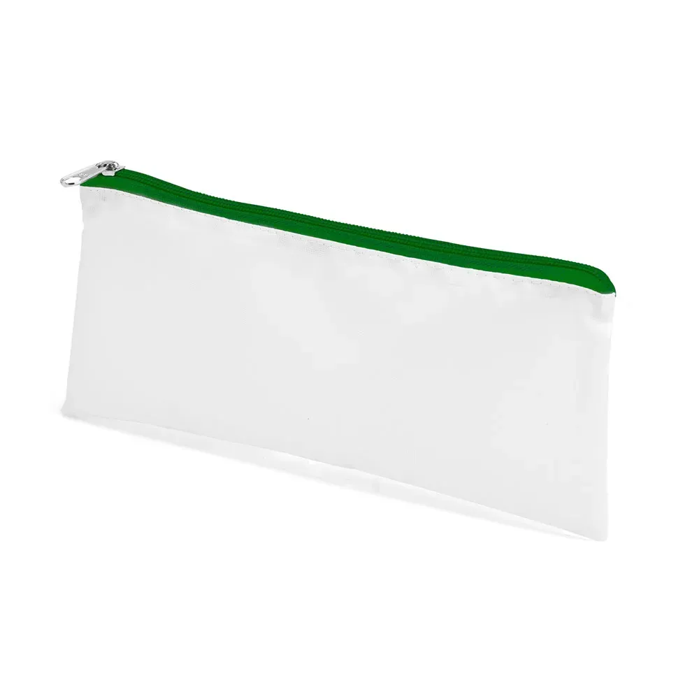 Necessaire Em Napa - Branca/Verde - 24X10Cm