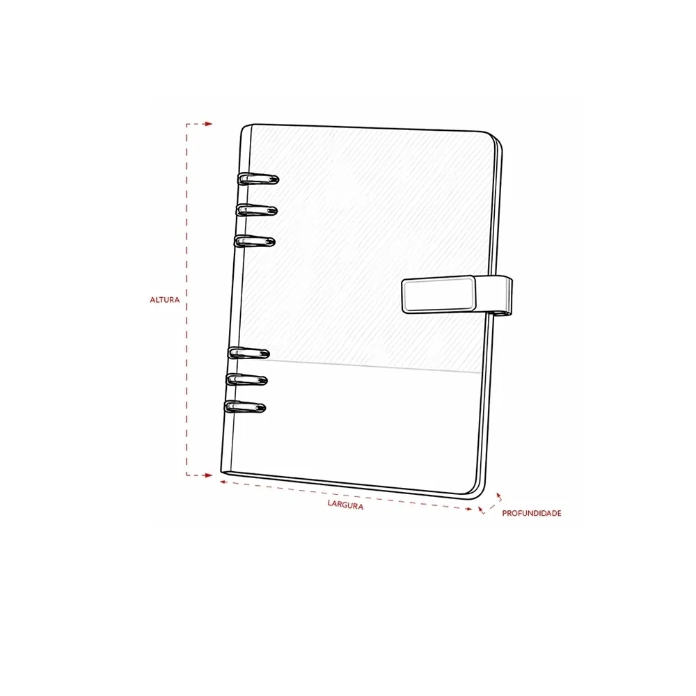 Caderno Fichário Couro Sintético - Thumbnail 9