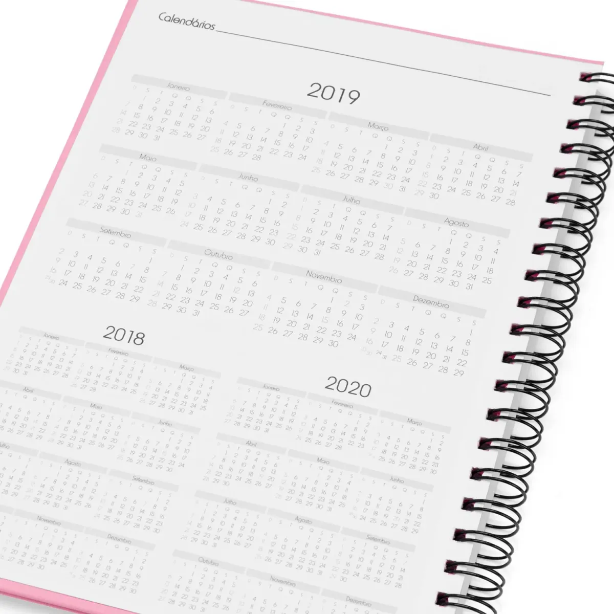 Caderno Pautado Com Wire-O - Rosa - 29X21,5Cm - 100 Fls - Thumbnail 5