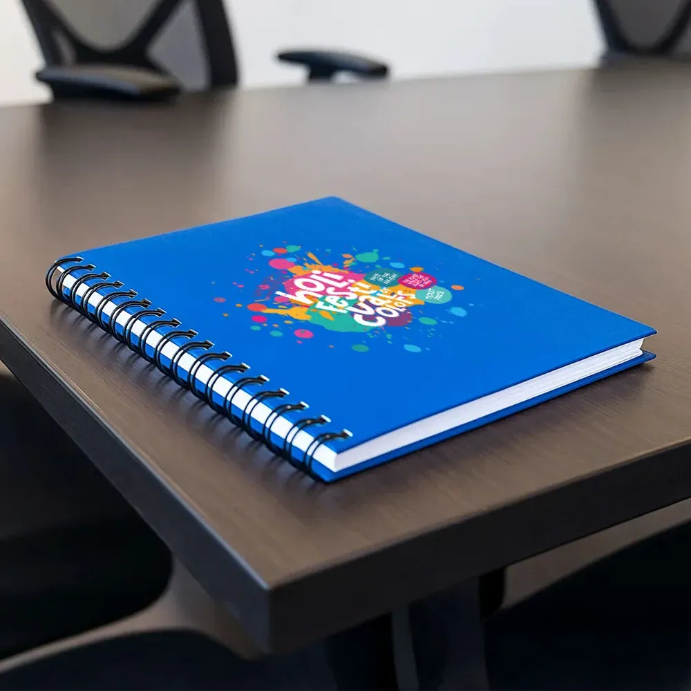 Caderno Pautado Com Wire-O - Azul - 23,5X18Cm - 100 Fls - Thumbnail 7