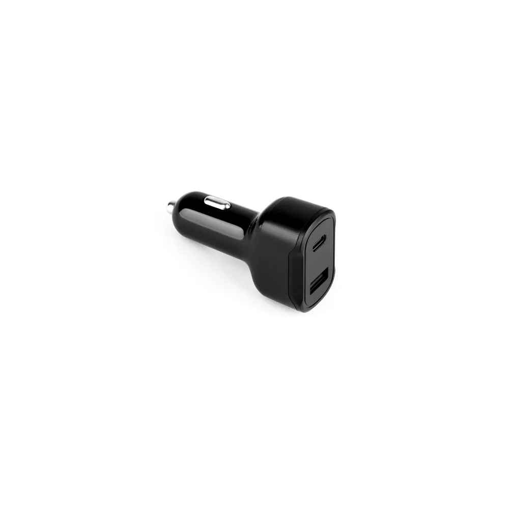 DIRAC. Adaptador de isqueiro com porta USB-A 18W e USB-C 20W em ABS 100% reciclado - Thumbnail 4