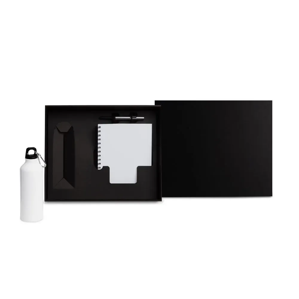Kit Com Squeeze, Caneta E Caderno - Branco - 3 Pçs