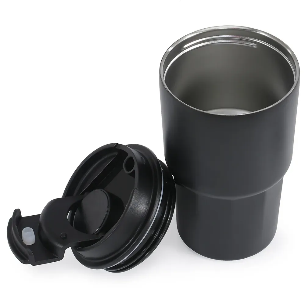 Copo Térmico Em Aço Inox - Preto - 450 Ml - Thumbnail 4
