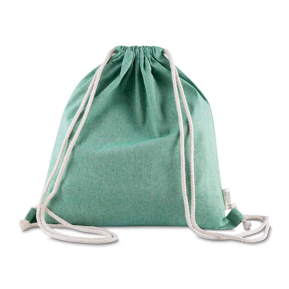Sacola/Mochila em algodão mescla reciclado 140g/m² - Thumbnail 8