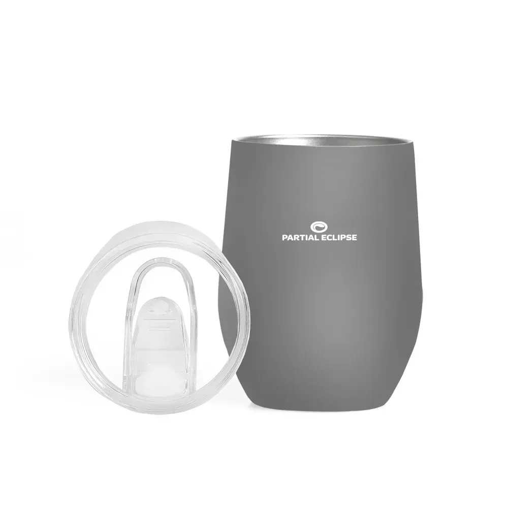 Copo Térmico C/ Tampa - Cinza - 340 Ml - Thumbnail 6