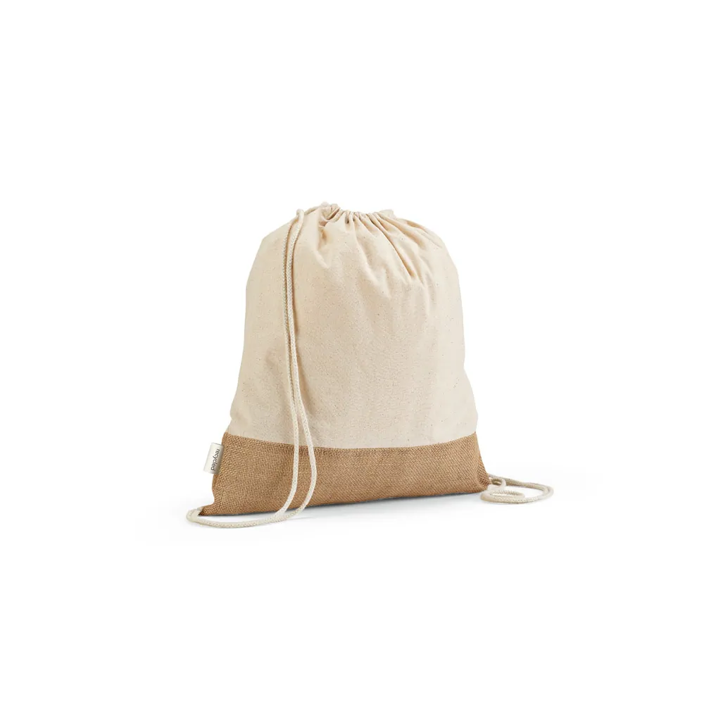 MALDIVAS BPACK. Sacola tipo mochila em 70% algodão reciclado e 30% poliéster reciclado (180 g/m²) com base em juta - Thumbnail 4
