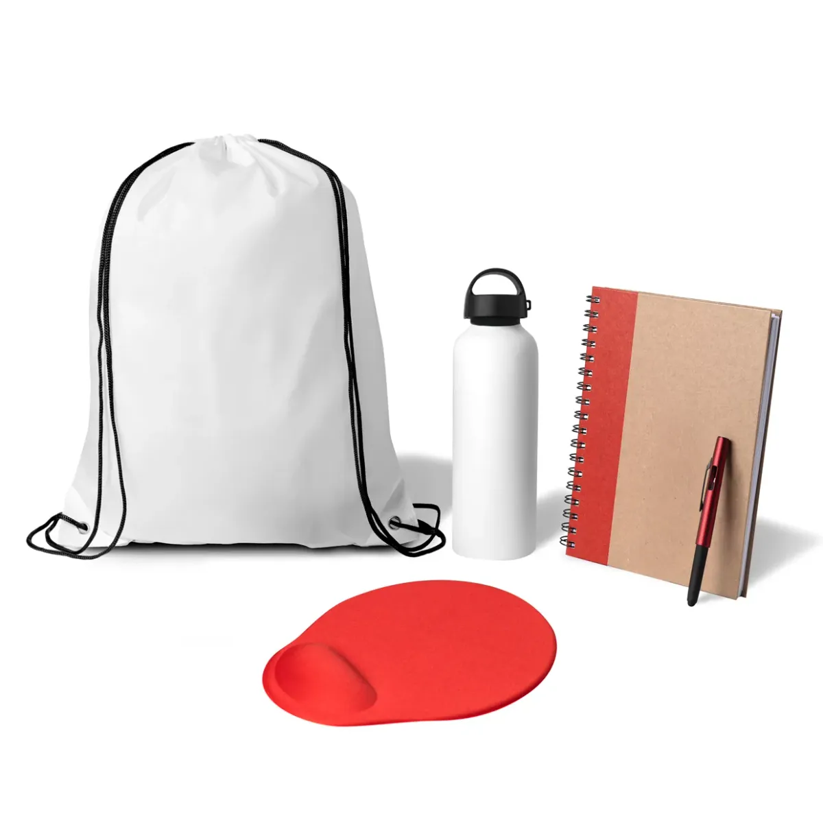 Kit Boas Vindas - 5 Pçs - Branco/Vermelho