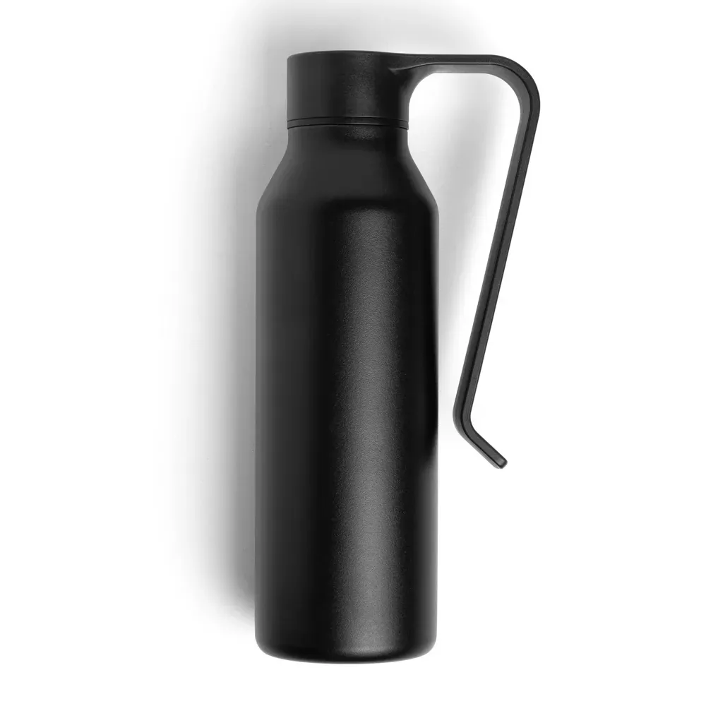 Garrafa Camada Dupla Em Alumínio Reciclado - Preta - 450Ml - Thumbnail 7