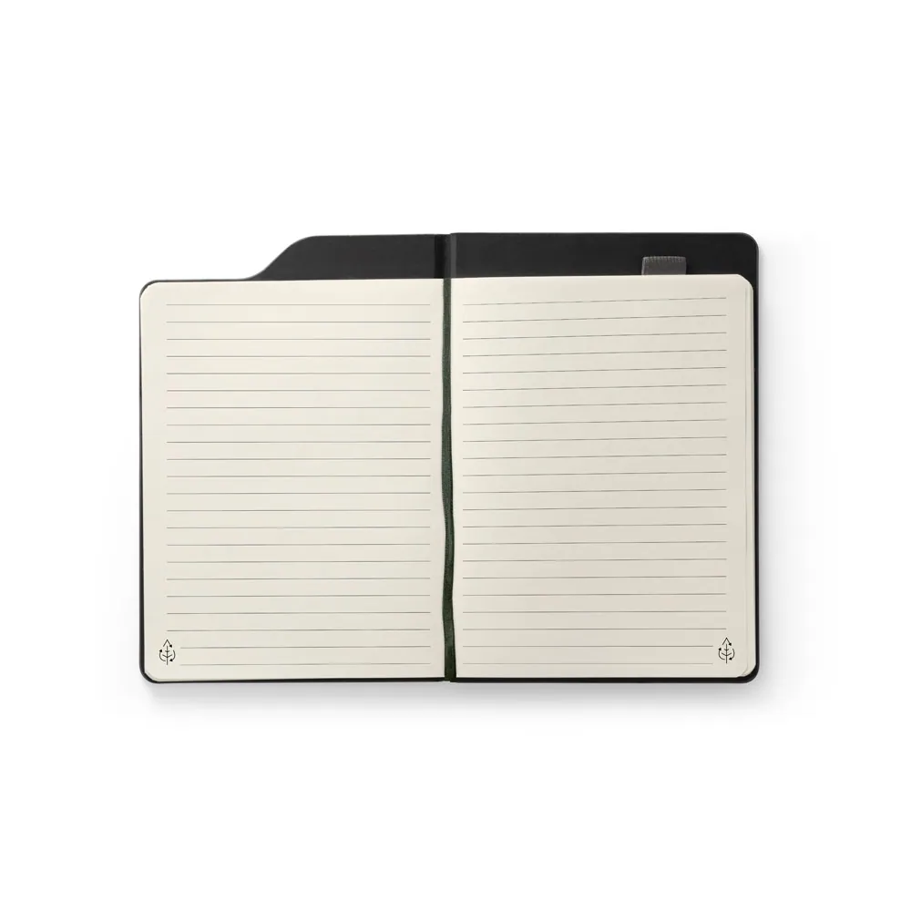 LOBATO. Caderno A5 de capa dura em tecido PET 100% reciclado, com páginas pautadas recicladas - Thumbnail 8