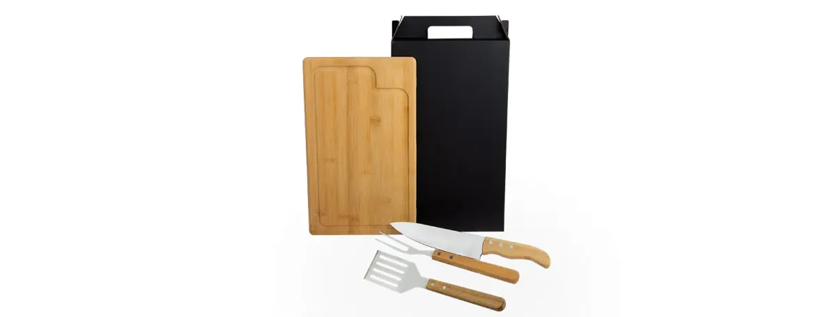 Conj. Para Churrasco/Hambúrguer Com Espátula - 4 Pçs