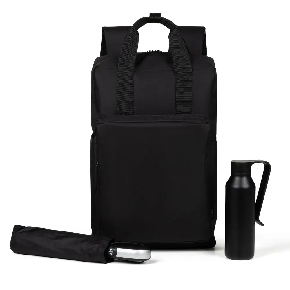 Kit Mochila, Garrafa E Guarda-Chuva - 3 Pçs