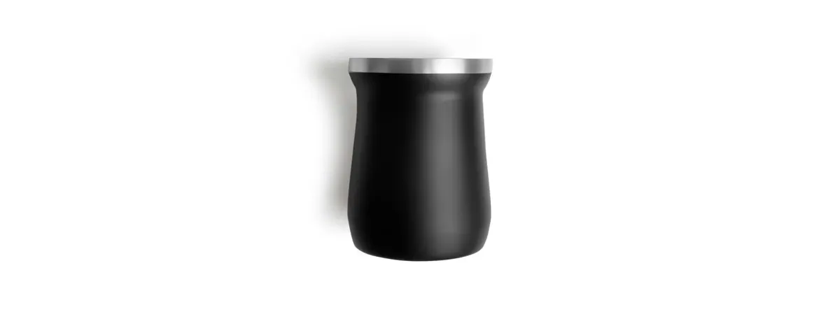Cuia Térmica Em Aço Inox - Preto - 300Ml - Thumbnail 3