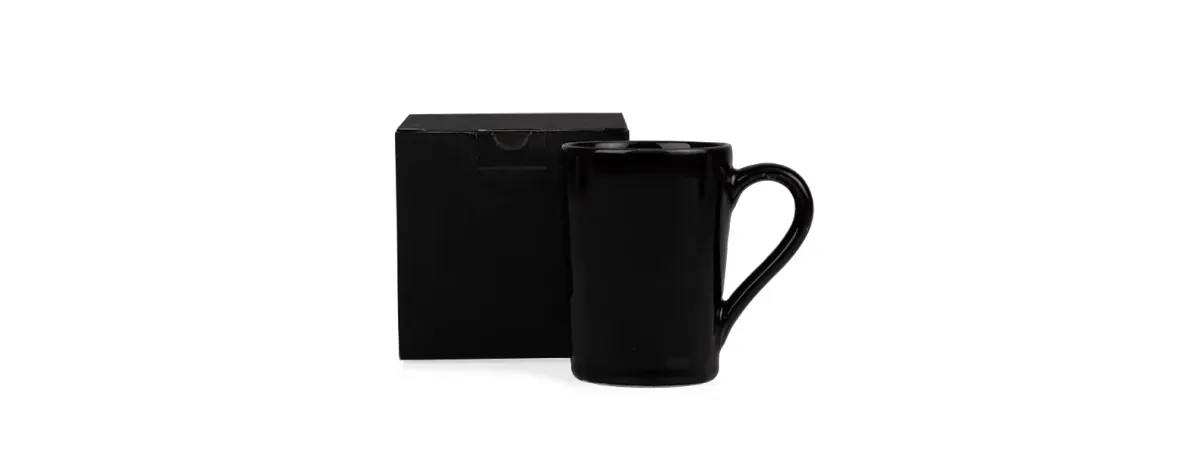Caneca Em Cerâmica Preta - 230Ml - Com Caixa