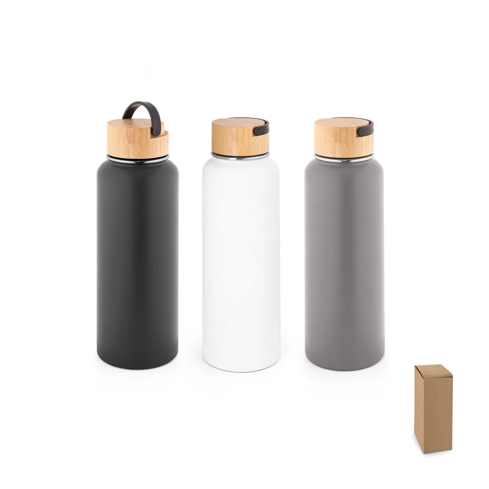 ARMSTRONG. Garrafa térmica em aço inox 90% reciclado de parede dupla isolada a vácuo, com revestimento em pó (1200 mL)