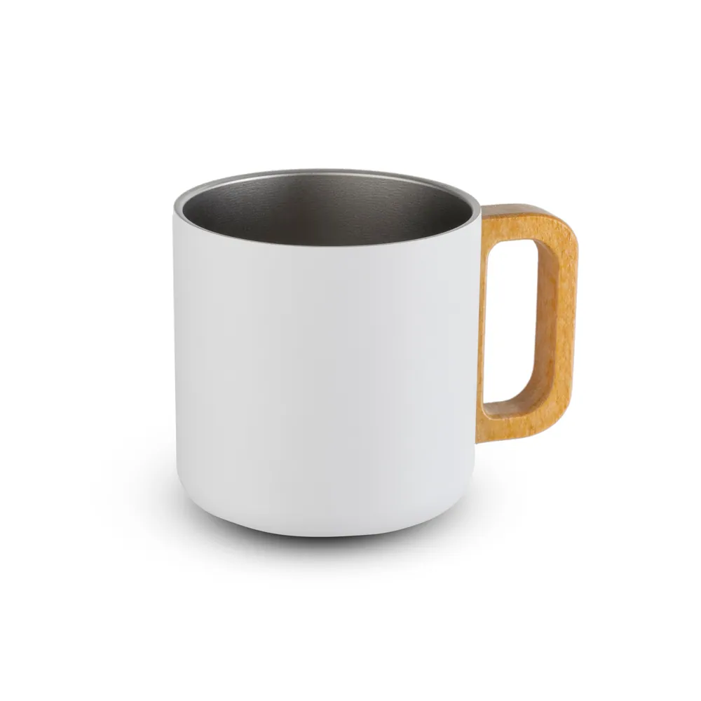 Caneca térmica com alça em madeira - Thumbnail 3