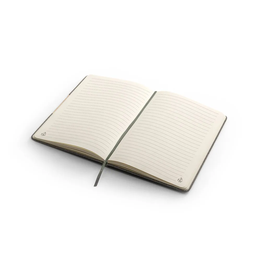 MÁRQUEZ. Caderno A5 de capa dura em tecido PET 100% reciclado, com páginas pautadas em papel 100% reciclado - Thumbnail 7