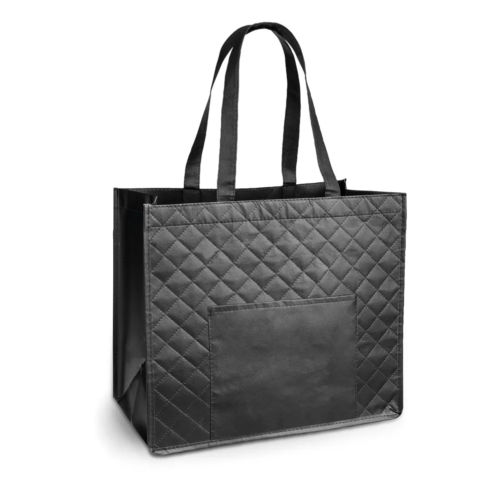 ARLETA. Sacola em non-woven laminado (110 g/m²) com bolso frontal (175 g/m²) - Thumbnail 4