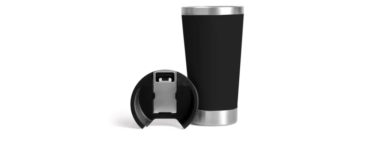 Copo Térmico C/ Tampa E Abridor - Preto - 500 Ml - Thumbnail 3