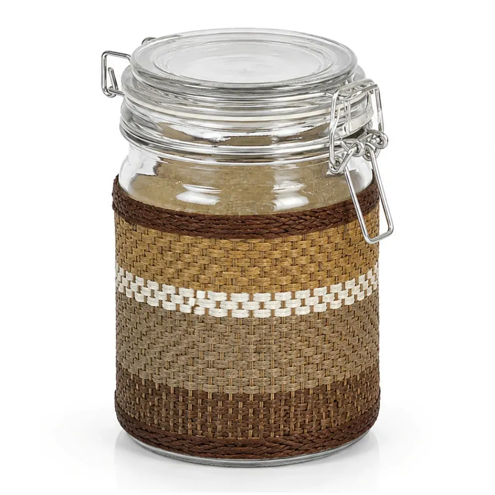 Pote Para Mantimentos Em Vidro - Faixa - 750 Ml
